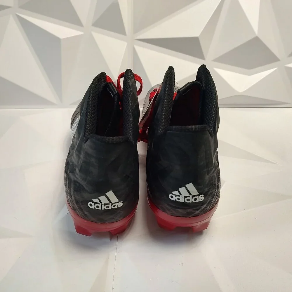 Adidas Mens Football Cleats 16 Black Red Shoe Lacrosse Crazyquick Mid Top - Picture 5 of 10